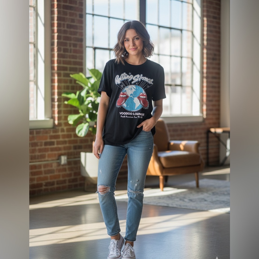 Black Rolling Stones Voodoo Lounge Tour Replica Tee ‘94-‘95